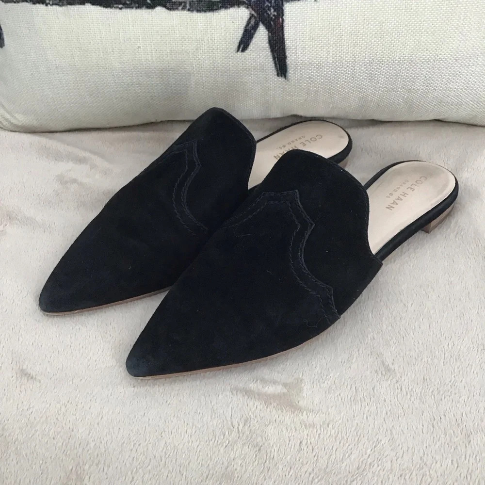 Cole Haan Women’s Hadley Suede Leather Slide Casual Mule Loafer Size 6M - Picture 4 of 12